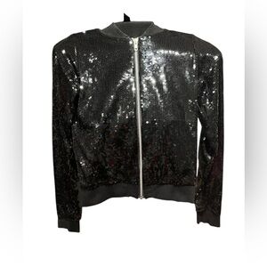 Sequined zip front bomber jacket from International Concepts